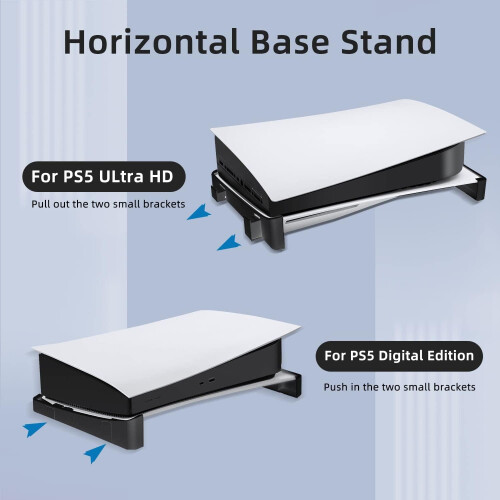 Supporto orizzontale per dischi di gioco da 2 pezzi/set per console PS 5 versione DE/UHD (nero) 1