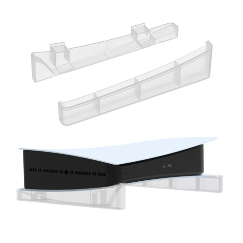 Supporto orizzontale per dischi di gioco da 2 pezzi/set per console PS 5 versione DE/UHD (trasparente) 1