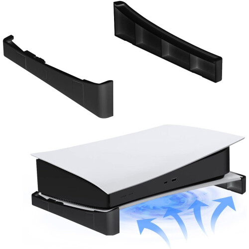Supporto orizzontale per dischi di gioco da 2 pezzi/set per console PS 5 versione DE/UHD (nero)
