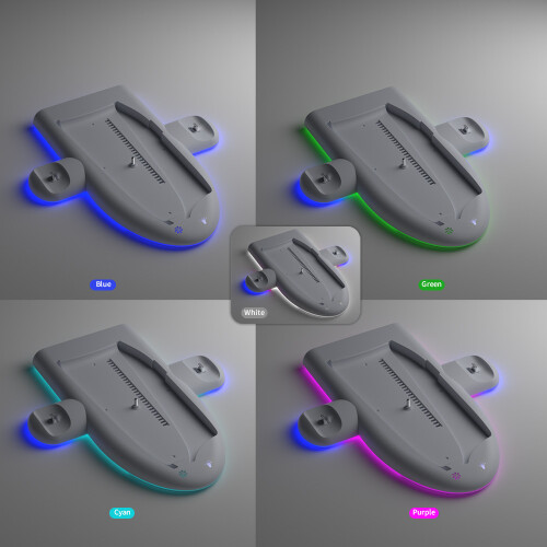Supporto di raffreddamento verticale per controller con luce RGB per console PS5 Slim 2