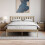 Home Discount (Double, Pine) Milan Wood Bed Frame Low Foot Solid Pine Slatted 3