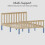 Home Discount (Double, Pine) Milan Wood Bed Frame High Foot Solid Pine Slatted 7