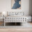 Home Discount (Double, White & Pine) Milan Wood Bed Frame High Foot Solid Pine Slatted 8