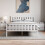 Home Discount (Double, White) Milan Wood Bed Frame High Foot Solid Pine Slatted 7