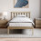 Home Discount (Single, Pine) Milan Wood Bed Frame Low Foot Solid Pine Slatted 3
