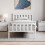 Home Discount (Single, White) Milan Wood Bed Frame High Foot Solid Pine Slatted 5