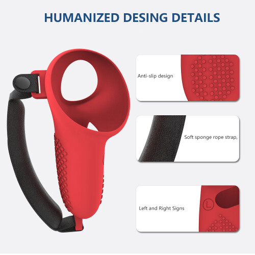 Set di 7 accessori in silicone per Meta Quest 3 (rosso) 1