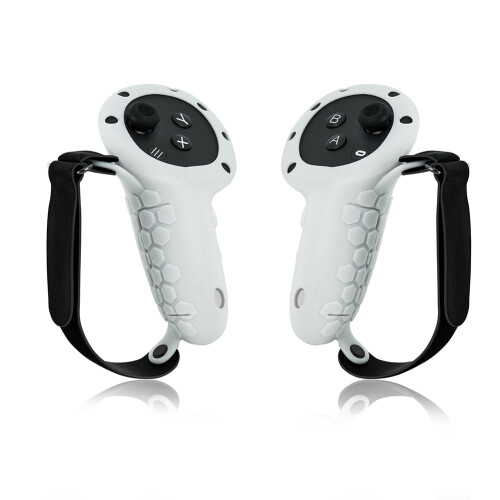 Custodia in silicone 10 in 1 per controller VR per Meta Quest 3 (bianca) 1