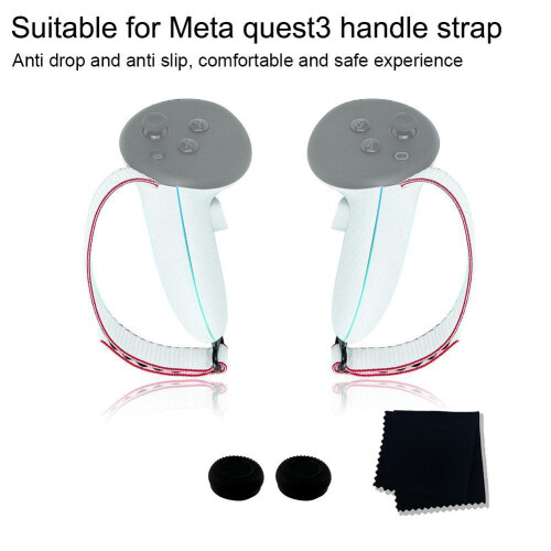 Kit di impugnature per controller VR, copribatteria con cinghie regolabili per Meta Quest 3