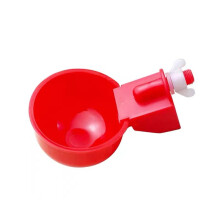 6 pezzi di mangiatoia per polli, alimentazione automatica per bestiame, forniture per abbeveramento (rosso e bianco)