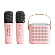Sistema di altoparlanti portatili Y1 con suono stereo, compatibile con Bluetooth 5.3 (rosa 1 a 2)