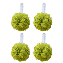 4 grandi palline da bagno con fiori non sfusi, palline da bagno in pizzo, palline da bagno per massaggi alla schiena - Verde chiaro
