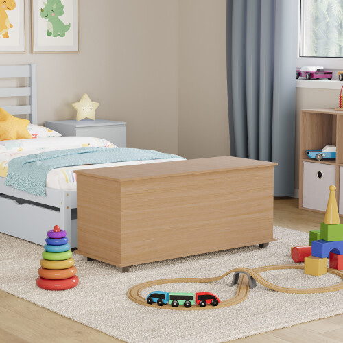 Vida Designs (Pine) Leon Toy Box Storage Ottoman Bench Stool Organiser 2