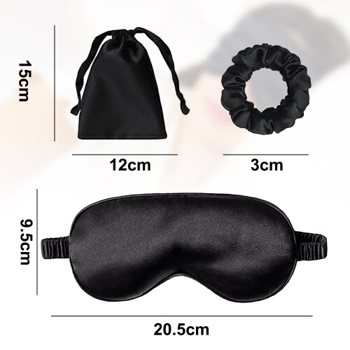 Maschera per dormire per donne e uomini, copriocchi con elastici per capelli in raso e tappi per le orecchie - Style2 1