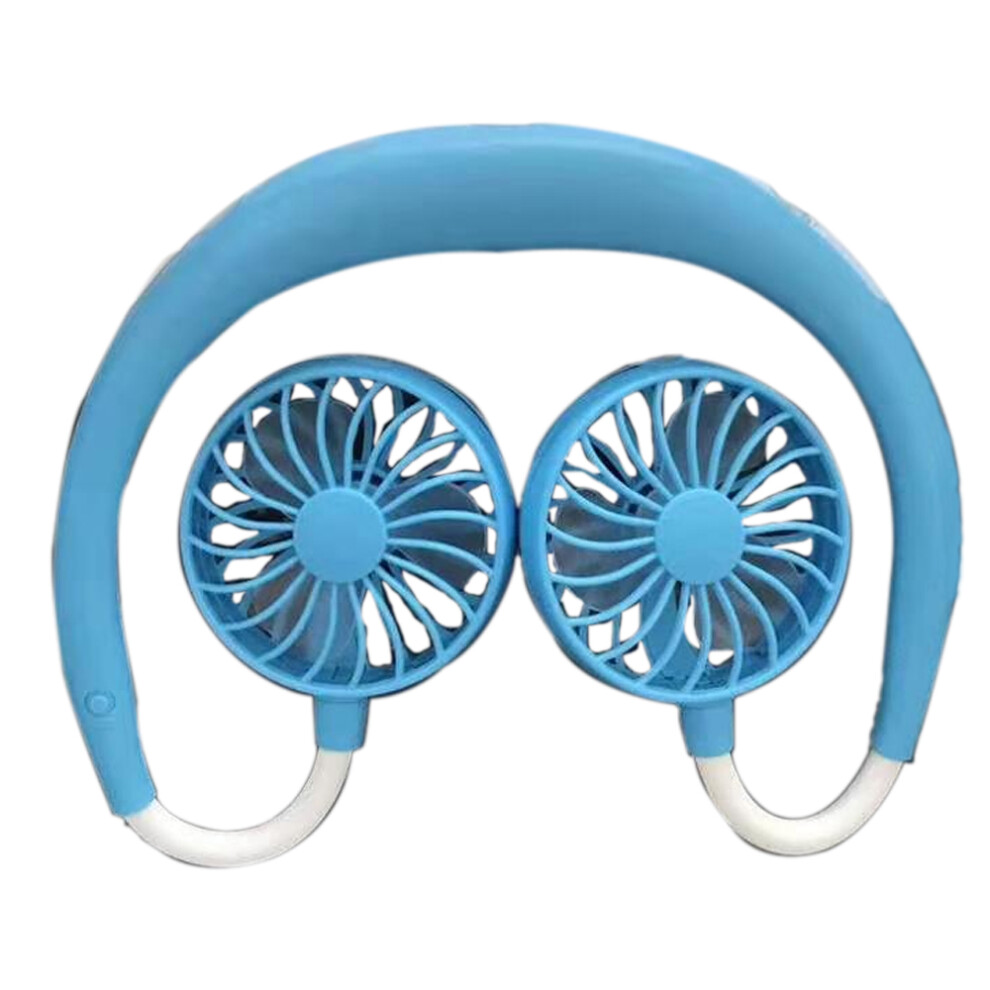 Ventilatore Sportivo, Ventilatore Pigro, Ventilatore Da Collo, Mini Ventilatore, Ventilatore Da Esterno Usb, Ricaricabile, Piccolo, Blu