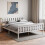 Home Discount (King Size, White) Milan Wood Bed Frame High Foot Solid Pine Slatted 1