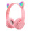 Fone de ouvido para jogos Cat Ear Over-Ear com graves estéreo para PC e telefone (rosa) 1