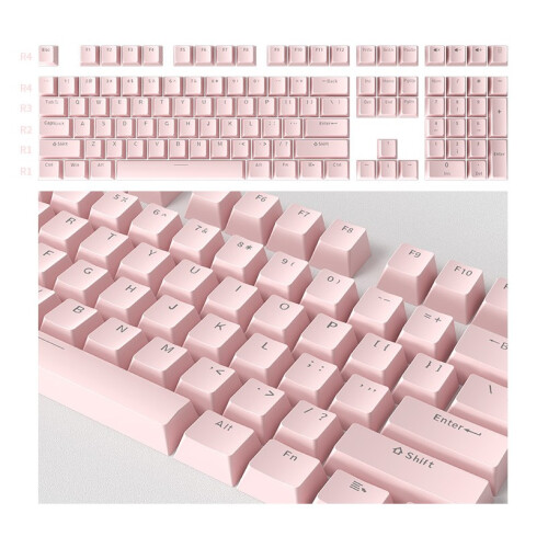 Conjunto de 104 teclas para teclado mecânico universal PC Bakclit (rosa)