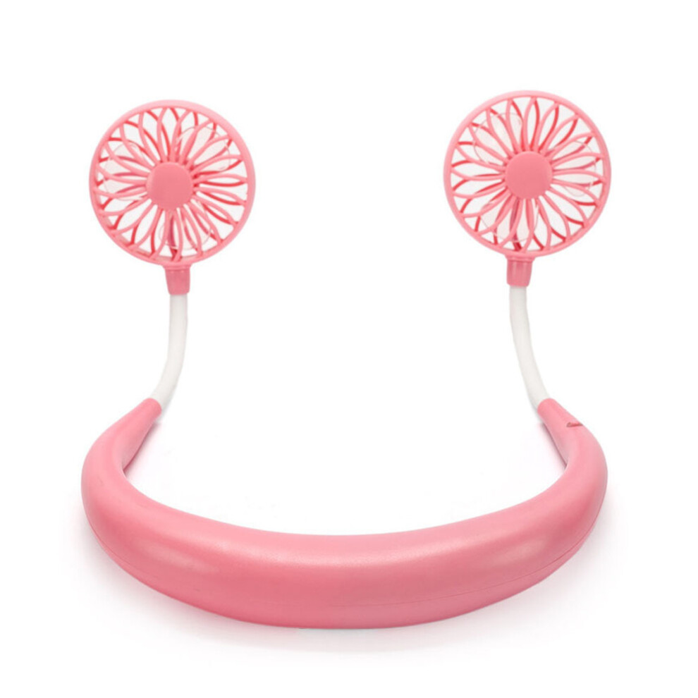 Ventilatore Sportivo, Ventilatore Pigro, Ventilatore Da Collo, Mini Ventilatore Usb, Ricaricabile, Piccolo Ventilatore Da Esterno, Rosa