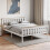 Home Discount (Double, White & Pine) Milan Wood Bed Frame High Foot Solid Pine Slatted 1