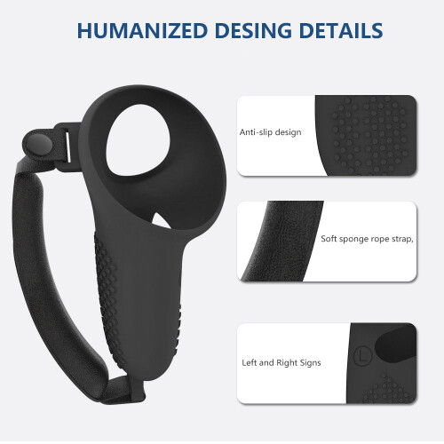 Conjunto de 7 acessórios de silicone com capa protetora para Meta Quest 3 (preto) 1