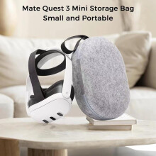 Bolsa de transporte de feltro à prova de choque para Meta Quest 3 (cinza escuro)