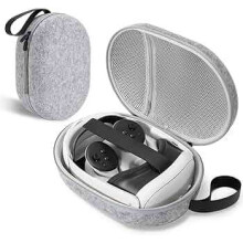 Bolsa de transporte de feltro à prova de choque para Meta Quest 3 (cinza claro)