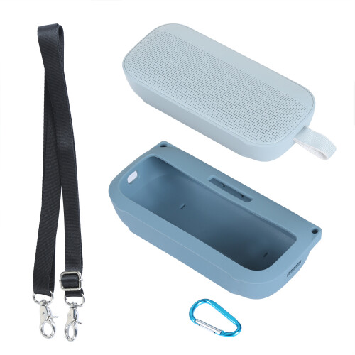 Capa de silicone protetora à prova de choque para Bose SoundLink Flex (azul claro) 2