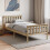 Home Discount (Single, Pine) Milan Wood Bed Frame High Foot Solid Pine Slatted 1