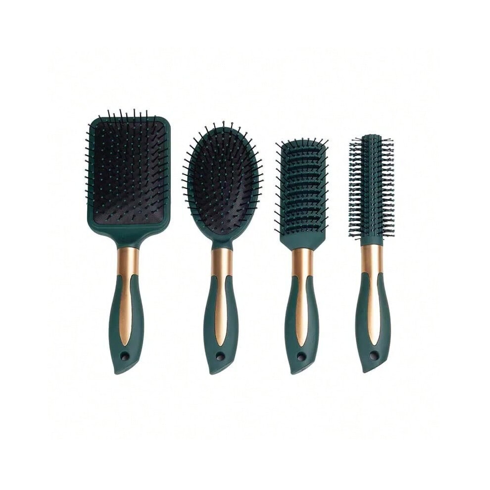 Gaatpot (4Pcs Kit) Klina Hair Massage Air Cushion Comb Brush Scalp Hairbrush Detangle Anti Static Salon Spa Hairdressing Styling Tool Oval Round