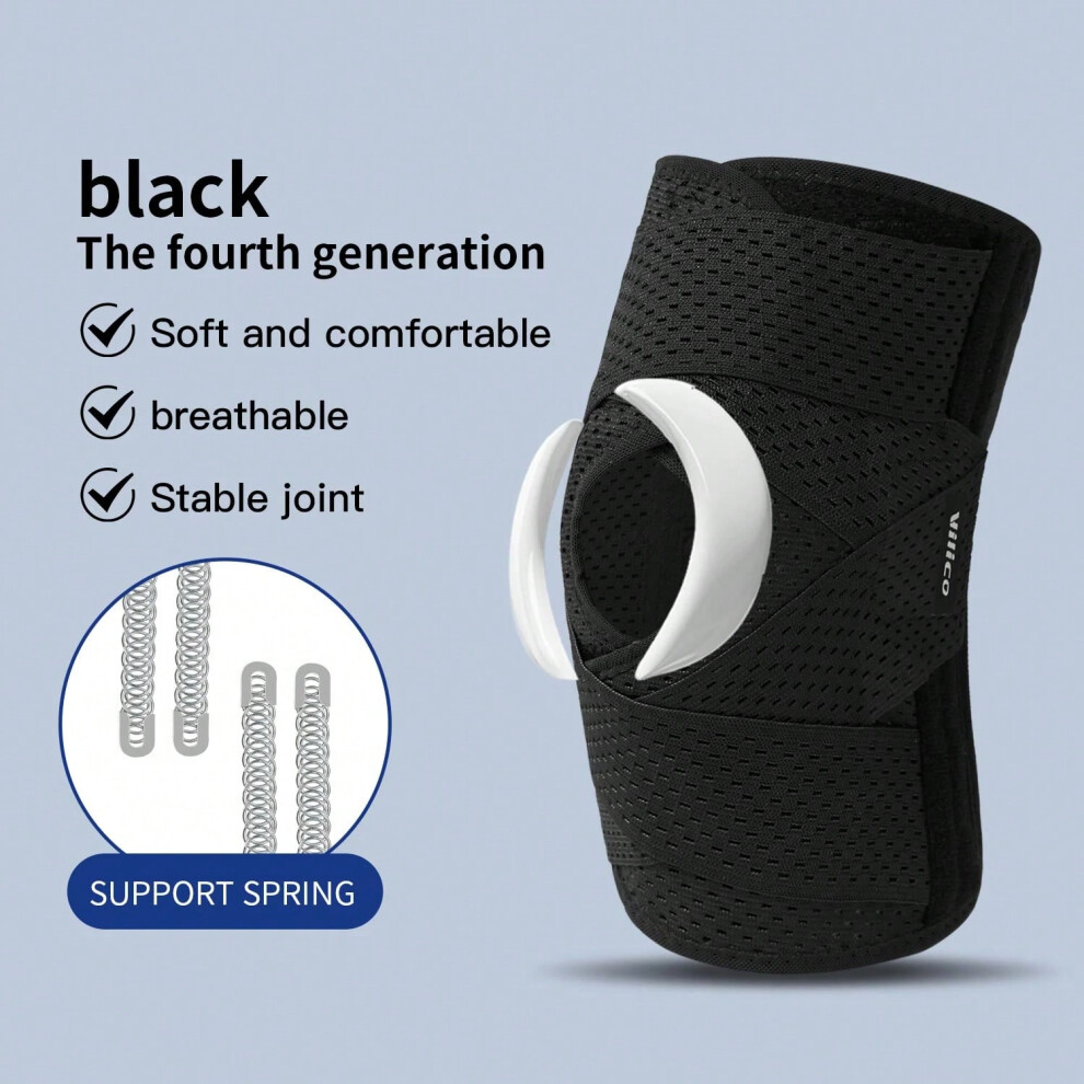 (AB003B-BK, XL) 1PC Sports Kneepad Men Women Pressurized Elastic Knee Pads Arthritis Joints Protector Fitness Gear Volleyball Brace Protector-image-OPC-PHNSQRT-NEW