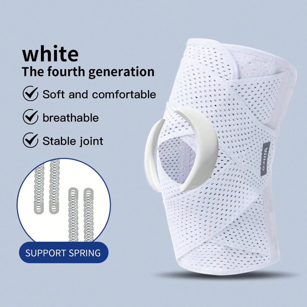 (AB003B-WH, S) 1PC Sports Kneepad Men Women Pressurized Elastic Knee Pads Arthritis Joints Protector Fitness Gear Volleyball Brace Protector-image-OPC-PHNSQS8-NEW