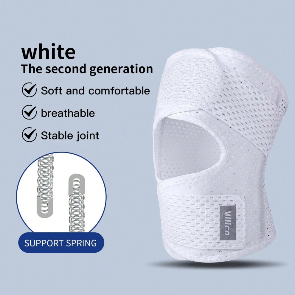 (AB003-WH, 2XL) 1PC Sports Kneepad Men Women Pressurized Elastic Knee Pads Arthritis Joints Protector Fitness Gear Volleyball Brace Protector-image-OPC-PHNSQS2-NEW