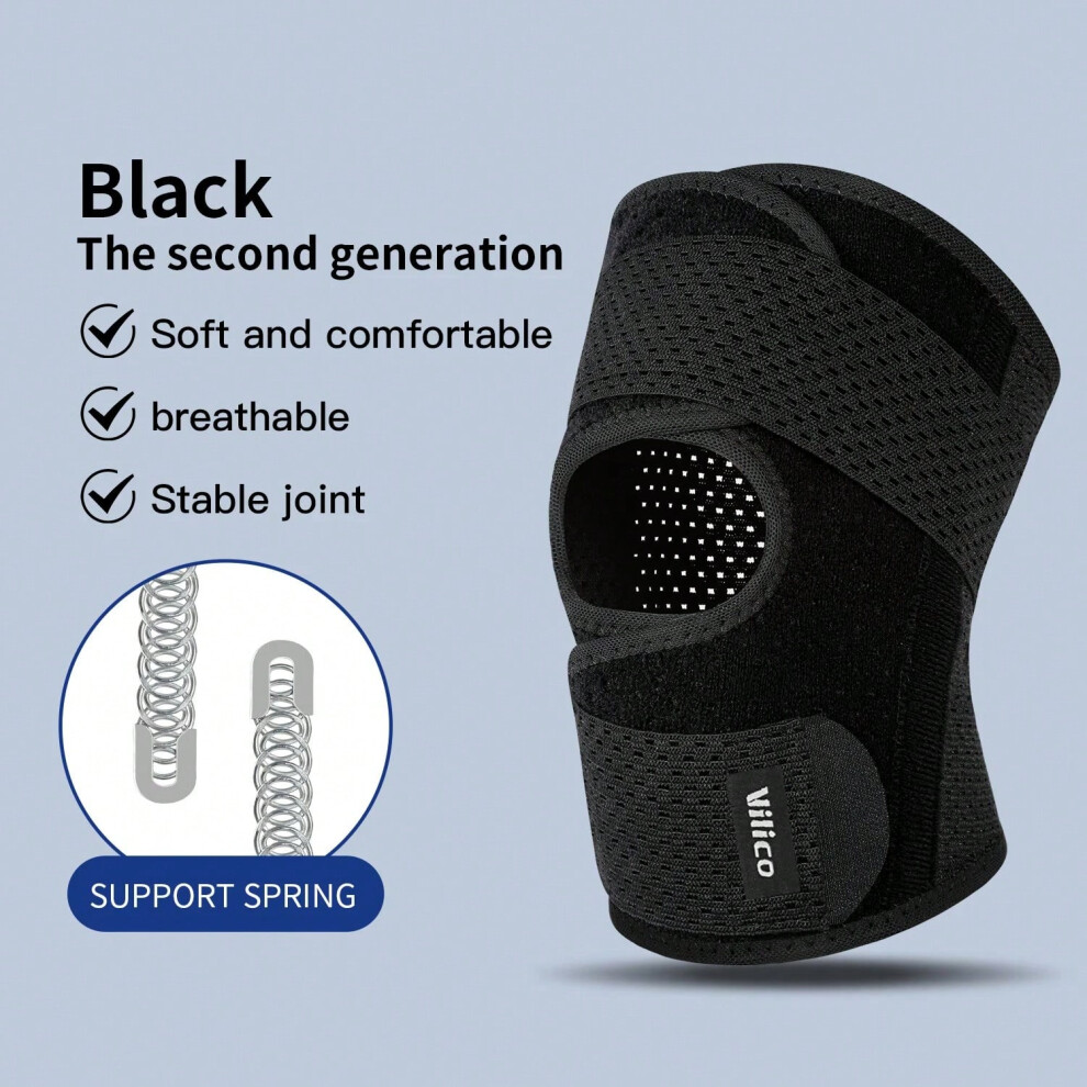(AB003-BK, 2XL) 1PC Sports Kneepad Men Women Pressurized Elastic Knee Pads Arthritis Joints Protector Fitness Gear Volleyball Brace Protector-image-OPC-PHNSQSP-NEW