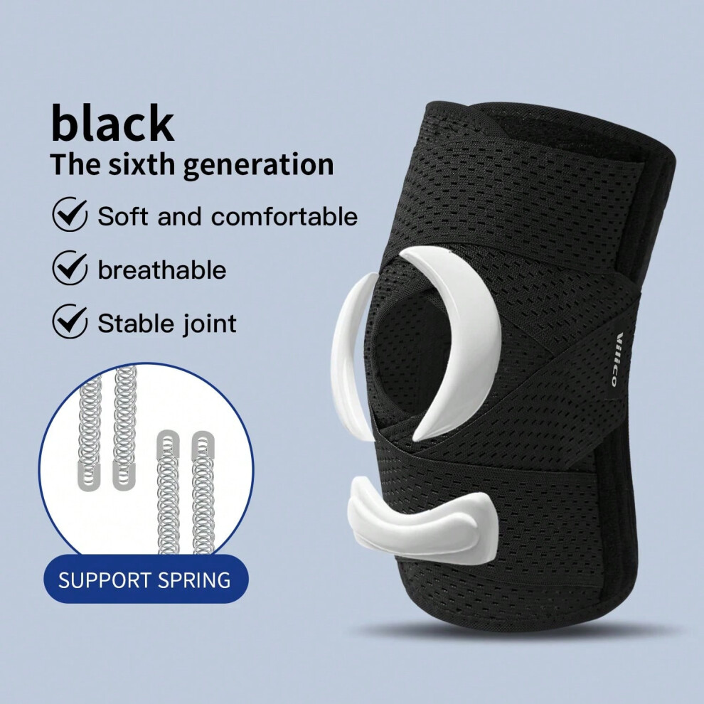 (AB003C-BK, M) 1PC Sports Kneepad Men Women Pressurized Elastic Knee Pads Arthritis Joints Protector Fitness Gear Volleyball Brace Protector-image-OPC-PHNSQT7-NEW