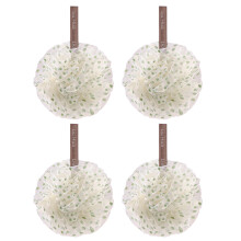 4 lindas bolas de banho, bolas de banho, bolas de banho grandes, flores de banho, bolas de bolhas de fricção - ciano
