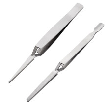 2 peças ferramenta de pinça de unha empurrador de cutícula pinça de modelagem multifuncional pinça de unha para manicure estilo 1
