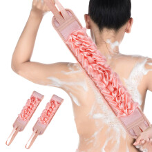 2 tiras de massagem nas costas para homens e mulheres, artigos de banho, tiras de massagem nas costas para uso doméstico - rosa