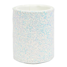 Organizador de decoração com glitter fofo, porta-copos para pincéis, pentes e canetas, branco