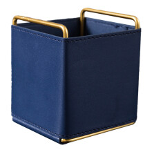 Organizador de papelaria de mesa Suporte para pincéis de maquiagem - Azul
