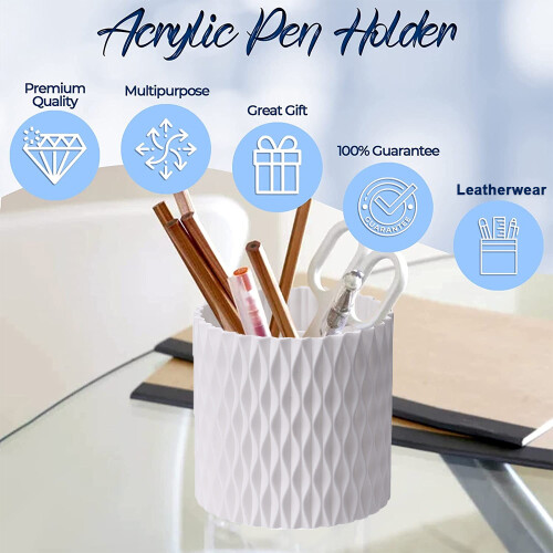 Porta-copos para pincéis de maquiagem e canetas, branco 2