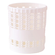 Porta-maquiagem Porta-canetas oco simples Porta-canetas de imitação de rattan Porta-canetas para casa - Branco