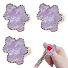 3 paletas de resina para nail art com anéis ajustáveis, placa para mistura de cores de esmalte em gel - estilo 2