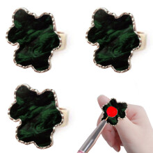 3 paletas de resina para nail art com anéis ajustáveis, placa para mistura de cores de esmalte em gel - estilo 1