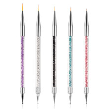 Pincéis para Nail Art, pincel de ponta dupla e kit de ferramentas para pontilhar, caneta para unhas com cabos brilhantes - Estilo 2