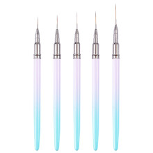 Conjunto de 5 pincéis para nail art, pincéis para nail art, esmalte em gel, canetas para desenho de unhas com cabo de metal - Estilo 4