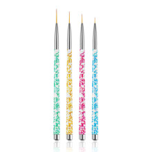 Pincéis para delineador de unhas, ferramentas para design de pintura em gel e canetas para desenho de unhas com listras longas - Estilo 3