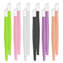 12 peças empurrador de cutícula de borracha com cabo de plástico e ferramentas de limpeza para unhas - estilo 4