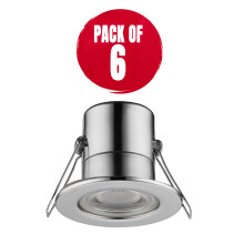 Luceco Downlight EFTE45PC40/6-01 LED Chrome Effect Neutral White IP65 Pack of 6