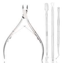 Aparador de cutículas com empurrador de cutículas, removedor de cutículas e empurrador de cutículas triangular, cortador de unhas estilo 1